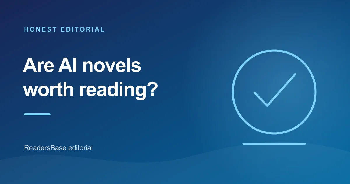 A large check mark representing an honest verdict on reading AI novels