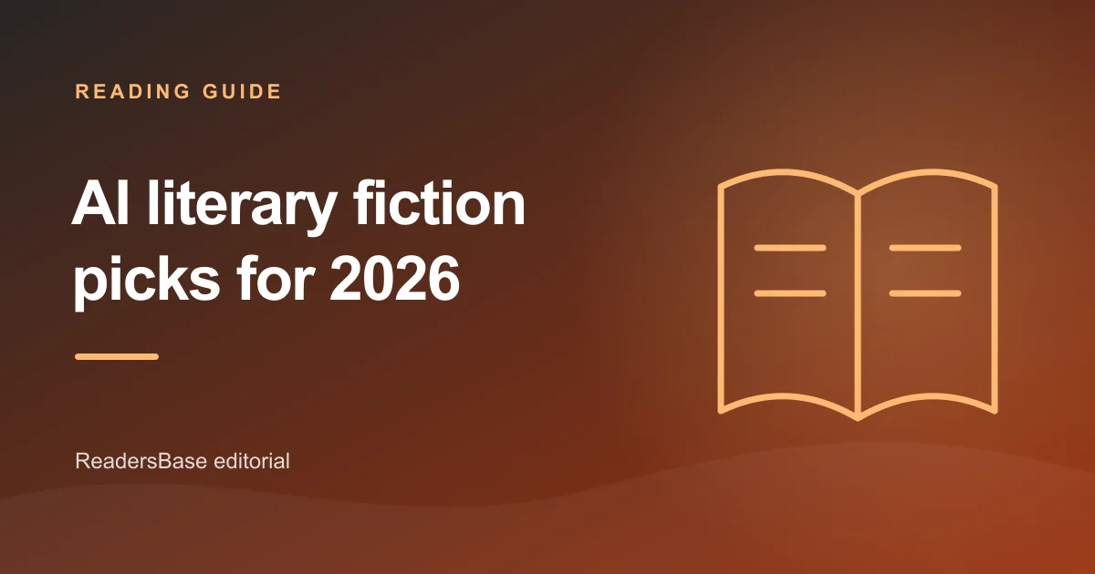 An open book with text lines representing AI literary fiction picks for 2026
