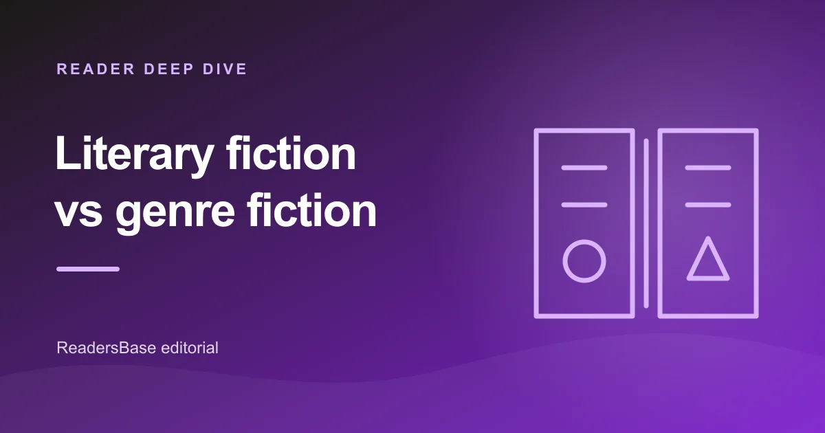 Two contrasting book spines representing literary fiction and genre fiction